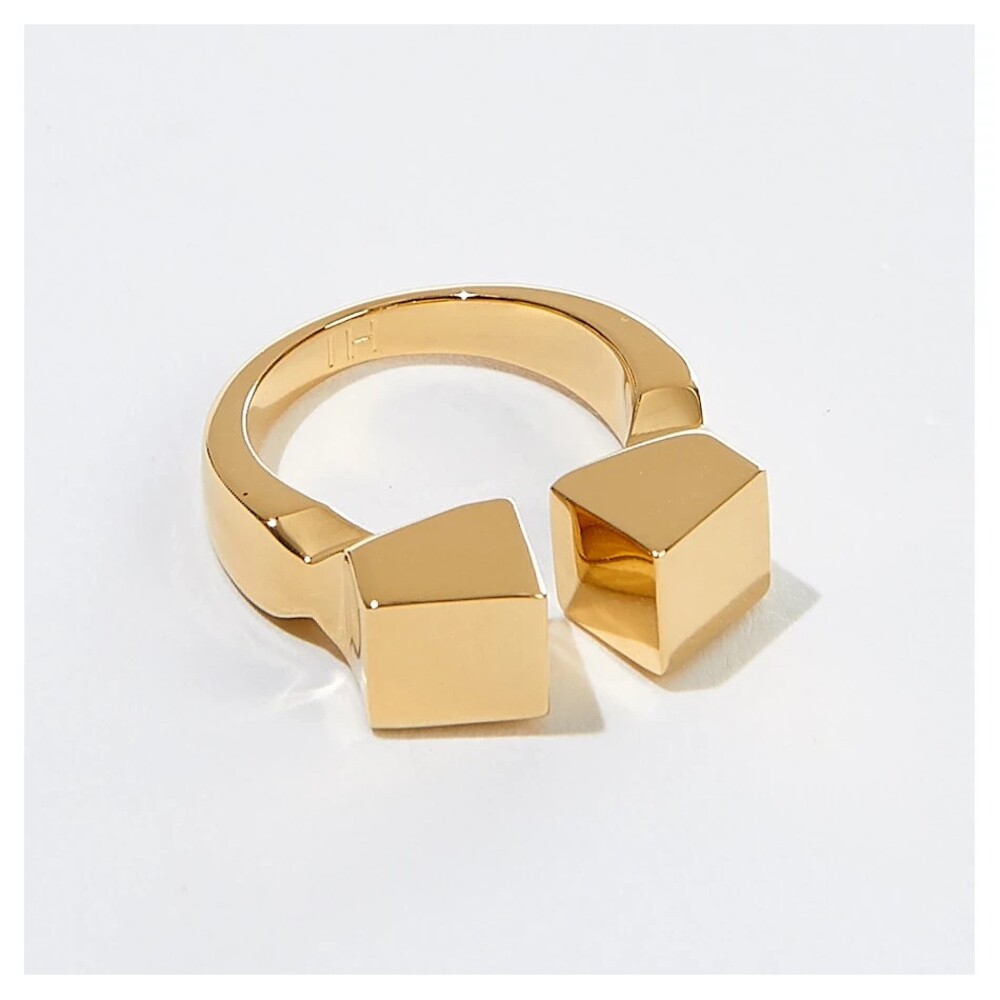 India Hicks Leticia Ring Womens M/L 7-7.5 Gold Multi-Stab Statement Jewelry